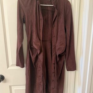 NEW Brown Long Sleeve Button-Up Jacket/Dress